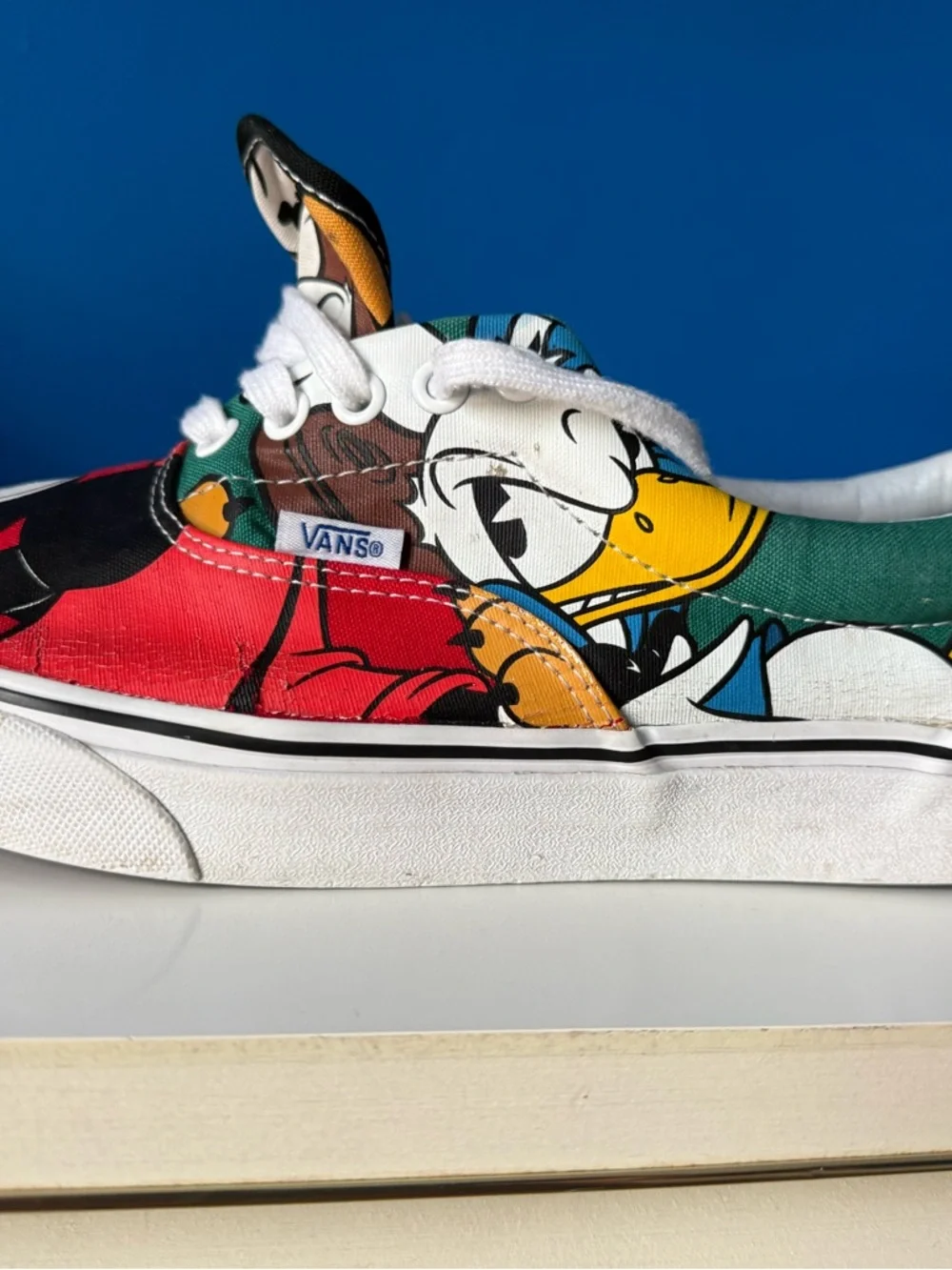 Vans Disney Mickey Mouse Red Black Multi-Color Canvas Sneakers
